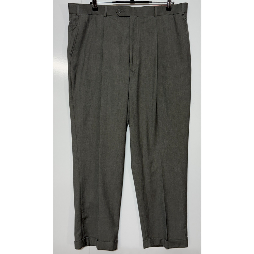 Alfani Dress Pants Mens 40X30 Gray Pleated‎ Casual Office Career NWT